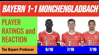 Player Ratings and TACTICS! Bayern Munich 1-1 Borrusia Monchengladbach