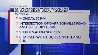 Accused DUI driver crashes into Stafford County deputy cruiser