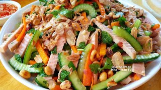 GỎI GIÒ LỤA DƯA LEO chua ngọt giòn thơm ngon đơn giản dễ làm ăn không ngán |Nhamtran FV