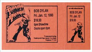 Bob Dylan 1990 Fastbreak Tour – Toad's Place, New Haven, CT USA 12 January 1990