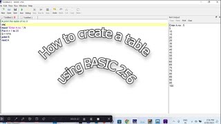 How to Create a table printer using BASIC 256