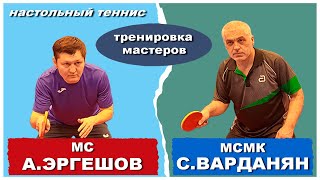 Тренировка мастеров. МСМК Варданян Самвел - МС Эргешов Азамат. Настольный теннис.