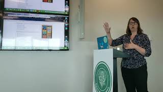 Wendy Harper explaining CSCC library services