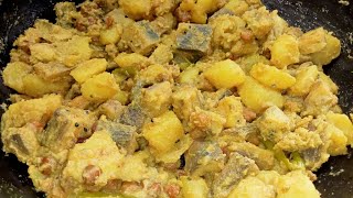 কাঁচকলা আলু ও ছোলার অসাধারণ নিরামিষ একটি পদ। Niramish recipe.