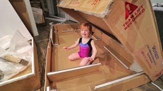 Adley FIRST TIME Gymnastics and Tumbling!! (and a box fort)