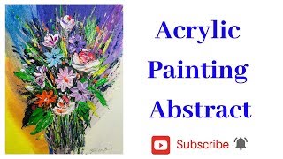EASY FLORAL ABSTRACT #ACRYLIC PAINTING | SATISFYING | DEMONSTRATION | ART THERAPY