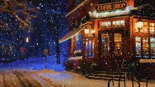 Winter Coffee Shop Ambience ❄️ Soft Jazz \u0026 Snowfall for a Cozy \u0026 Relaxing Evening ☕