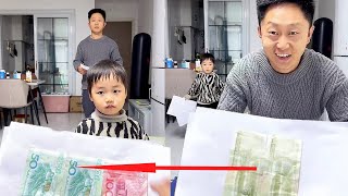 父子两游戏赢压岁钱！别问问就是要，这下爸爸懵逼了！#Cute baby#Cute#呆萌小米宝#聪明宝宝#萌娃