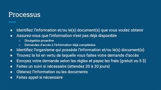 Introduction aux lois d'accès à l'information