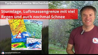 Frühjahrssturm mit markanter Kaltfront und Luftmassengrenze mit viel Regen und teils nochmal Schnee