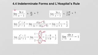 4.4 Indeterminate Forms and L’Hospital’s Rule