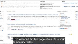 Searching in CINAHL: Saving Your Results