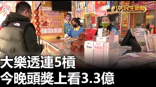 大樂透連5槓 今晚頭獎上看3.3億 |【民生八方事】| 2023012903 @gtvnews27