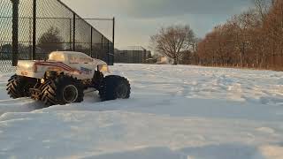 Original Kyosho USA-1 Nitro Crusher in Deep Snow