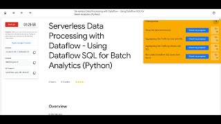 Serverless Data Processing with Dataflow - Using Dataflow SQL for Batch Analytics (Python)