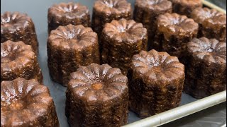 Making of canelé. Japanese baker.