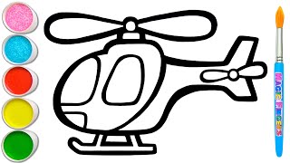 Menggambar, Melukis & Mewarnai Helikopter untuk Anak dan Balita | Tip Menggambar Mudah #148
