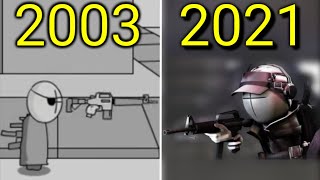 Evolution of Hank (Madness Combat) in Games 2003-2021