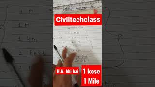 How many one kose and one mile ( एक कौस और 1 मील कितना होता है) @civilclassbrajesh