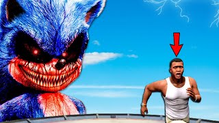 Scary SONIC Vs FRANKLIN Fight AND Destroys Los Santos In GTA 5 - Epic Battle