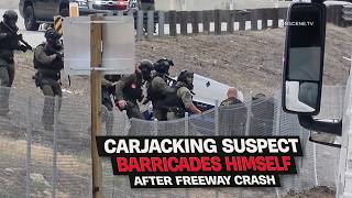 Carjacking Suspect Barricades Himself After Freeway Crash