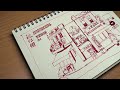 drawing taipei old street scenes with my feather sketch dip pen