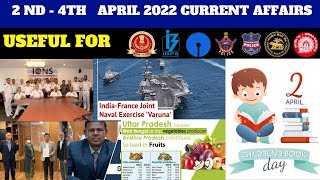 APRIL 2 - 4 TH CURRENT AFFAIRS 💥(100% Exam Oriented)💥USEFUL FOR ALL COMPETITIVE EXAMS |