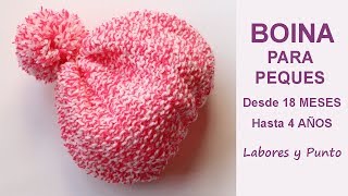 Como tejer una boina para peques desde 18 meses hasta 4 años a dos agujas- Labores y Punto