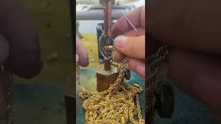 Thermal joining process of gold necklace rings