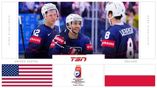 USA vs. Poland Highlights | 2024 Men's World Hockey Championship