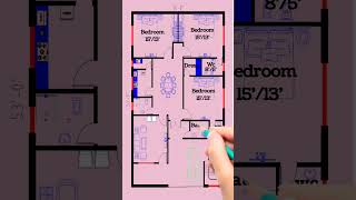 36X53 Affordable House Design | North facing house plan 3bhk with parking | 32 × 53 ghar ka naksha