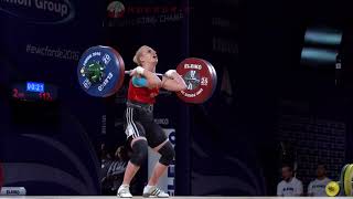 Joanna Lochowska (58) - 110kg, 112kg, \u0026 114kg Clean and Jerks @ 2016 European Championships