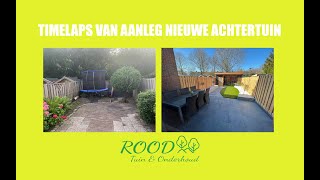 Timelapse van aanleg nieuwe achtertuin