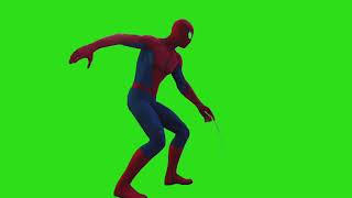 Spider Man is descending underground GreenScreen