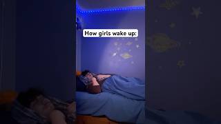 how girls wake up vs how guys wake up 🗿 #funny #memes #relatable #drake