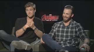 Chris Hemsworth and Chris Evans Talk AVENGERS 2, Marvel Contracts and Breast Pumps