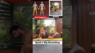 ✔️Quad & Hip Stretching 🤔 Home Workout #gym #youtubeshorts #shorts #fitnessbymaddy