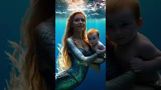 Happy healing watching motherly love mermaid with little baby mermaid. #shorts #mermaid #baby #mom