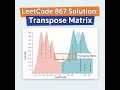 🔄 LeetCode 867 - Transpose Matrix 💡 | Easy Matrix Manipulation in Java 💻 | Step-by-Step Guide