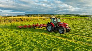 Massey Ferguson 6616 tedding grass | Glentask Farms | North Coast of Ireland