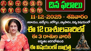 Daily Panchangam - Rasi Phalalu Telugu | January 11th Saturday 2025 Rasi Phalalu | Raghu Priya