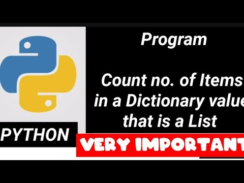 Python:Program To Count Number Of Items In A Dictionary Value That Is A ...