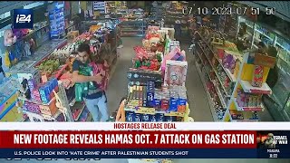 New footage from October 7 shows Hamas terrorists attacking and looting gas station