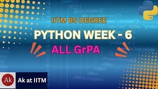 📘 IITM BS Degree | 🐍 Python Week - 6 | All Programming Assignment (Numbers, Strings, Collections)