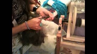 Hand spinning Leicester Longwool