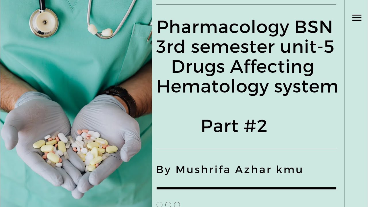 Pharmacology-I || BSN 3rd Semester || Unit-5 || Drugs Affecting ...