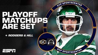 NFL PLAYOFF MATCHUPS ARE SET 🏈 AFC Wild Card preview + Future for Rodgers and Hill 👀 | SC with SVP