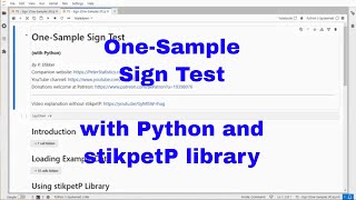 Python - One-Sample Sign Test with stikpetP
