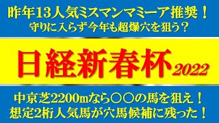 【日経新春杯2022】昨年13人気ミスマンマミーア推奨2着！守りに入らずこの超大穴で2年連続の的中を目指す！