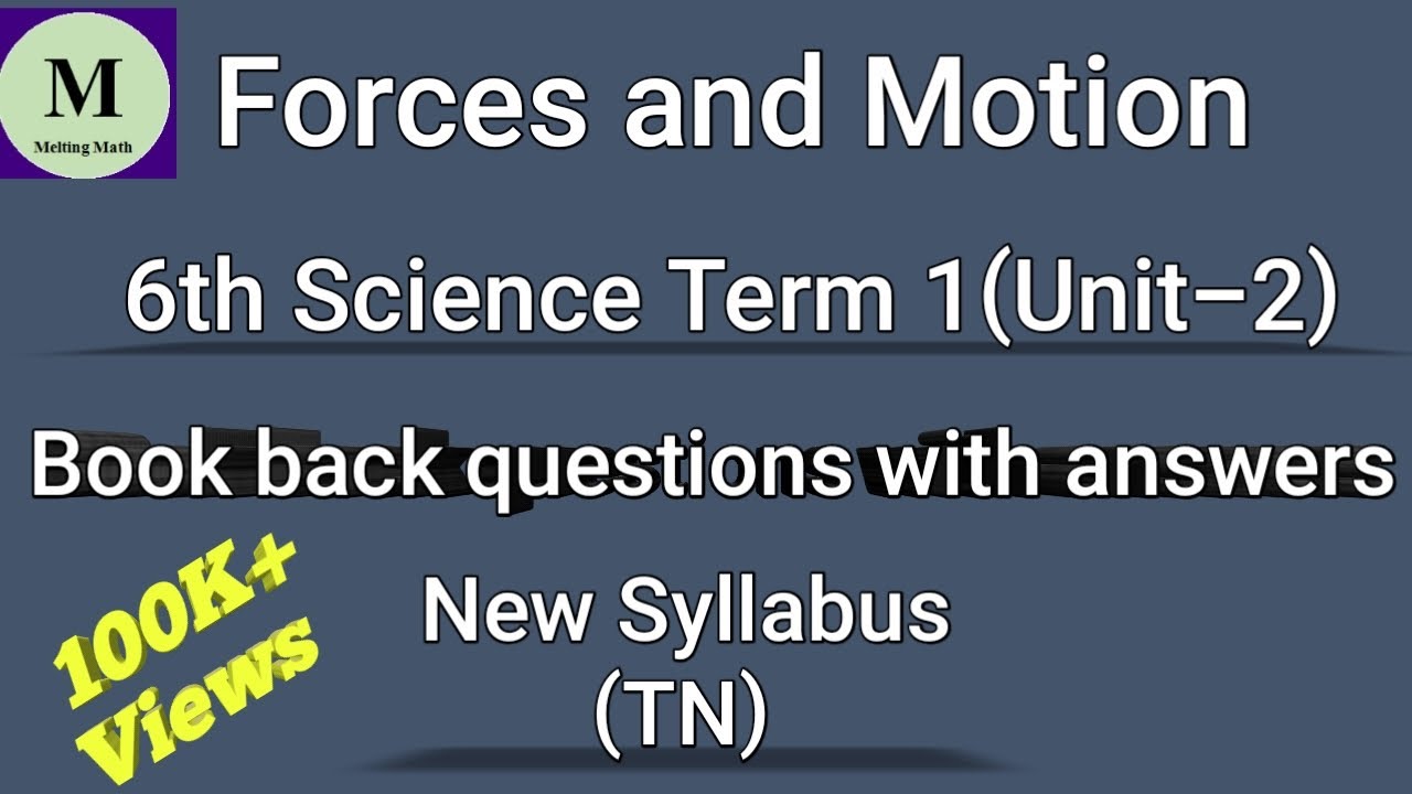 Forces And Motion | 6th Science Term 1(Unit 2) | Book Back Questions ...